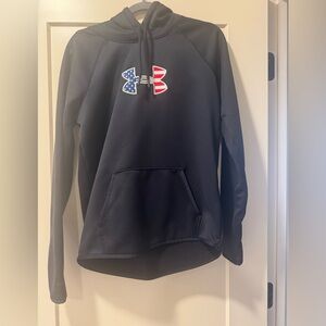 Under Armour Black Hoodie with Flag Logo